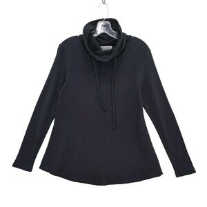 Southcott Cowl Neck‎ Pullover Tunic Top Bamboo Drawstring Waffle Knit Sz 1 S